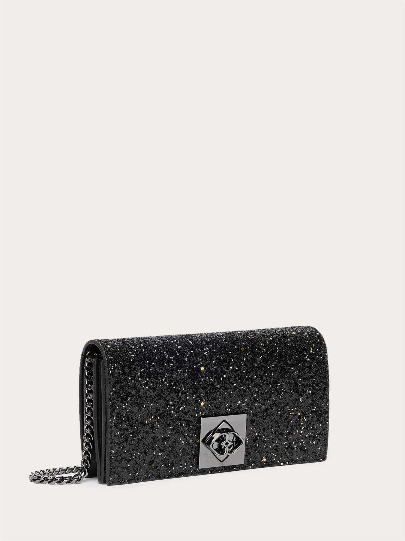 Sac portefeuille en tissu enduit de paillettes image number 3