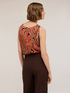 Flowing printed top with rear slit image number 1