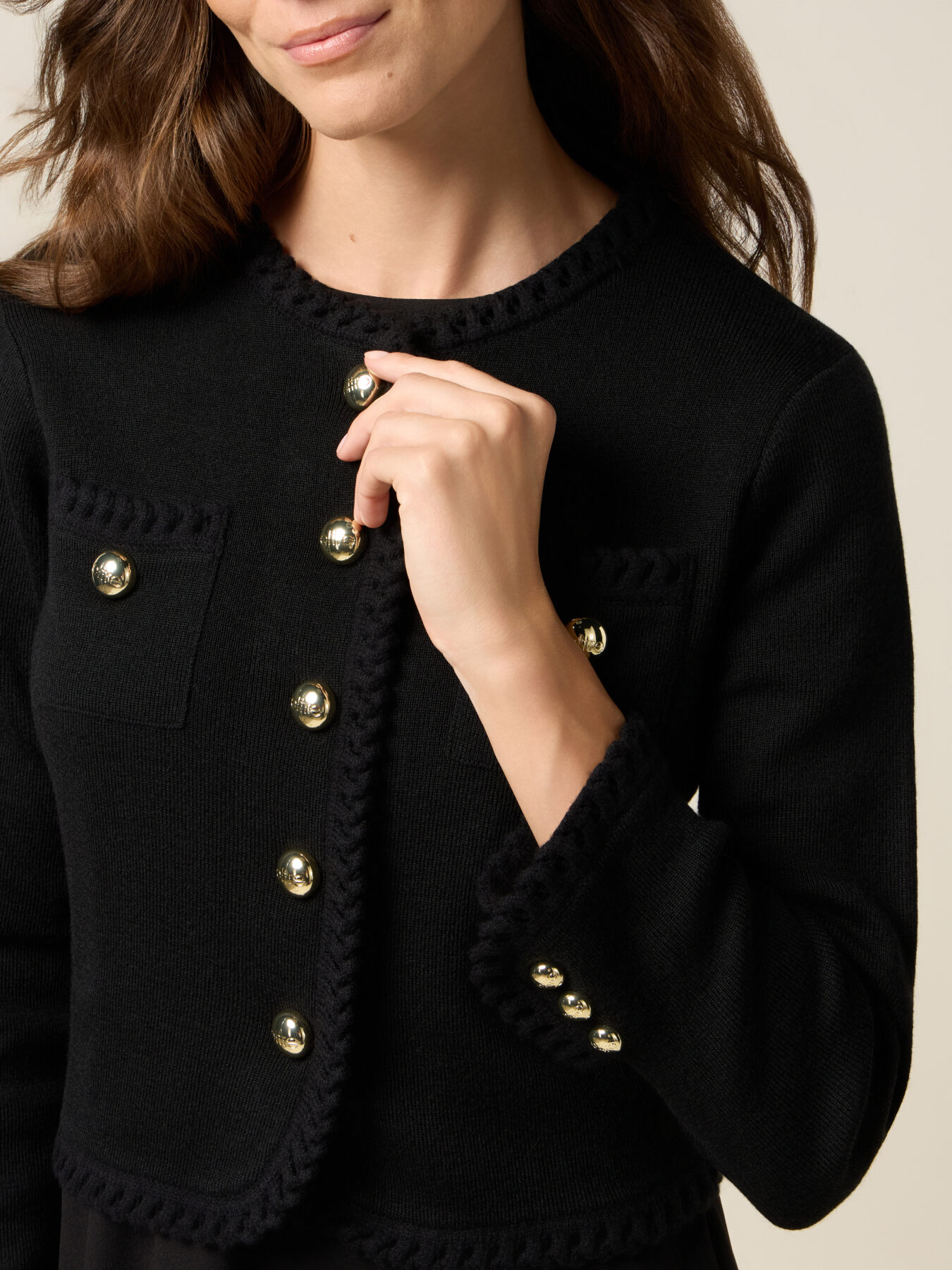 Veste en maille avec bordures travaillées image number 2