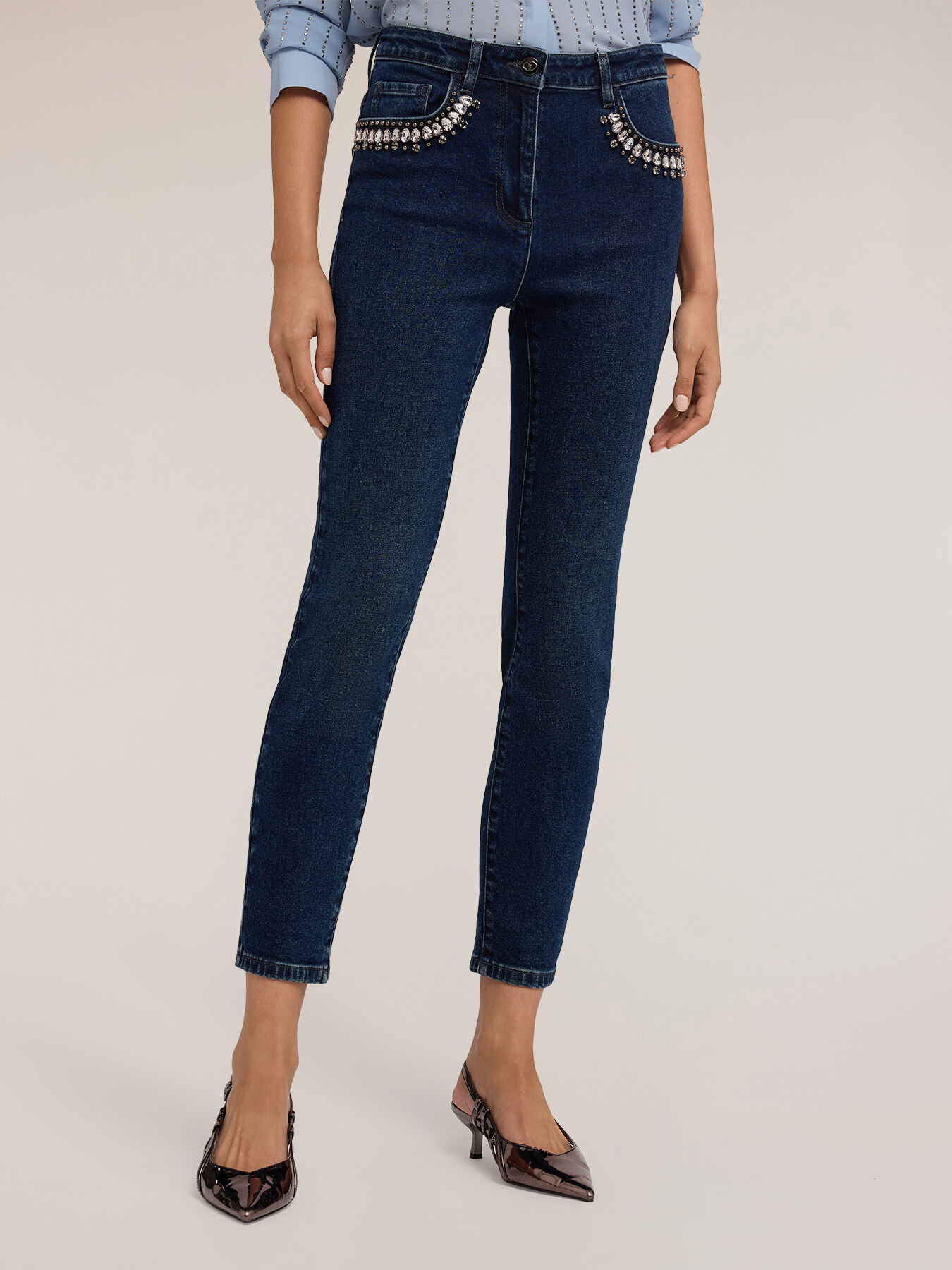 Jean skinny avec poches brodées image number 2