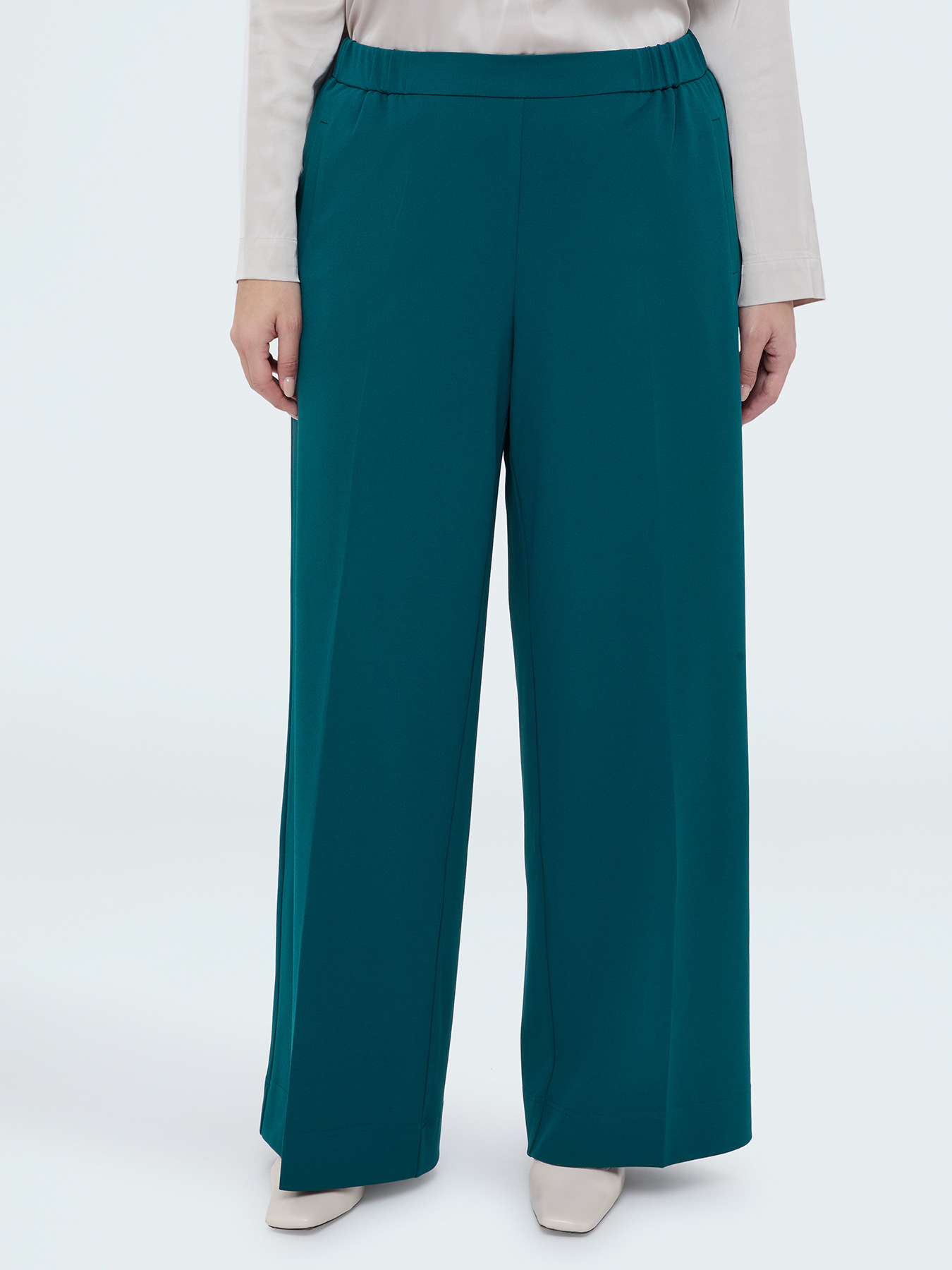 Pantaloni Wide Leg in tessuto stretch image number 2