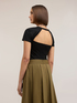 T-shirt in jersey a coste con cut-out image number 1