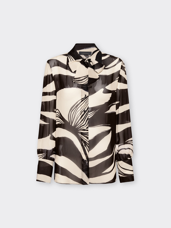 Printed georgette shirt with bow