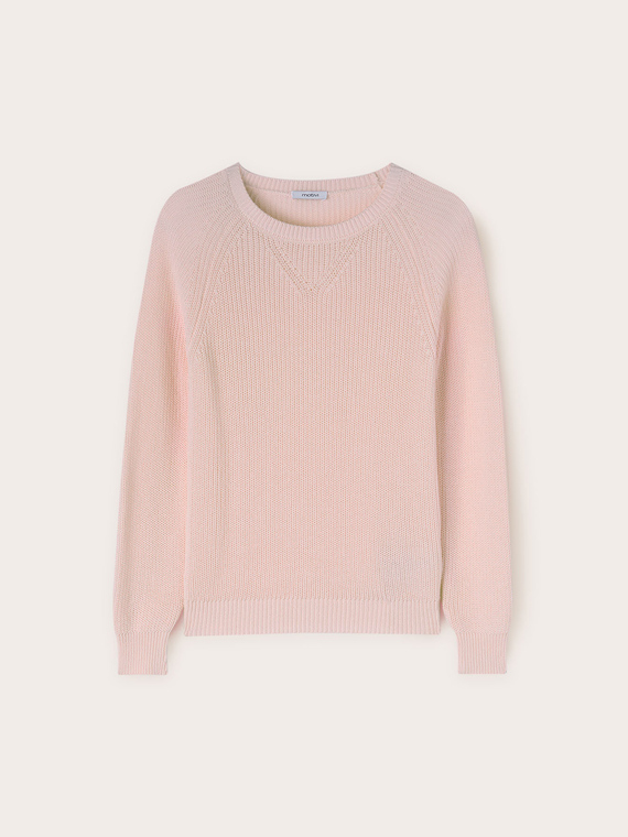Pullover scollo tondo in cotone