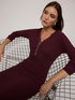 Ribbed knit flare dress image number 2