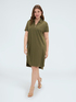 Kleid mit Polokragen und Schmuckknopf image number 0