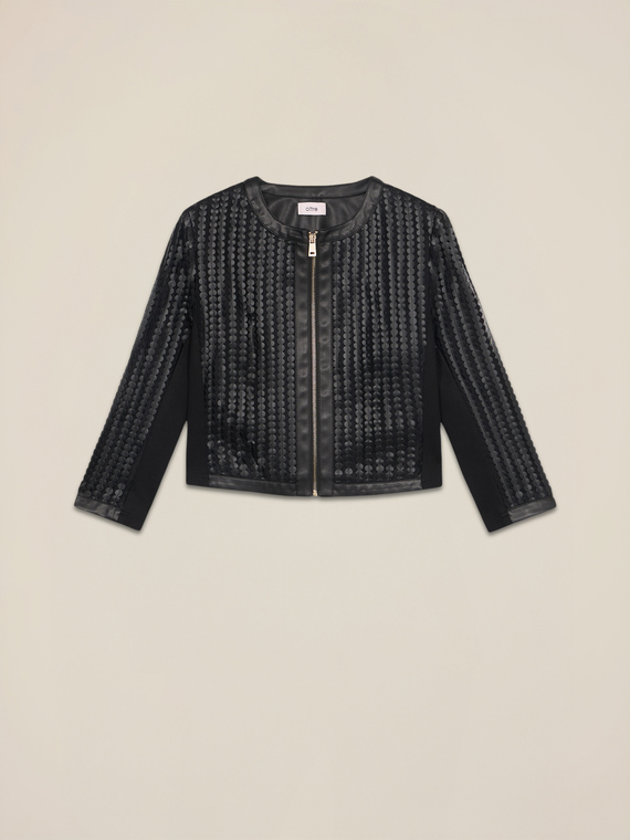 Short jacket with laser processing