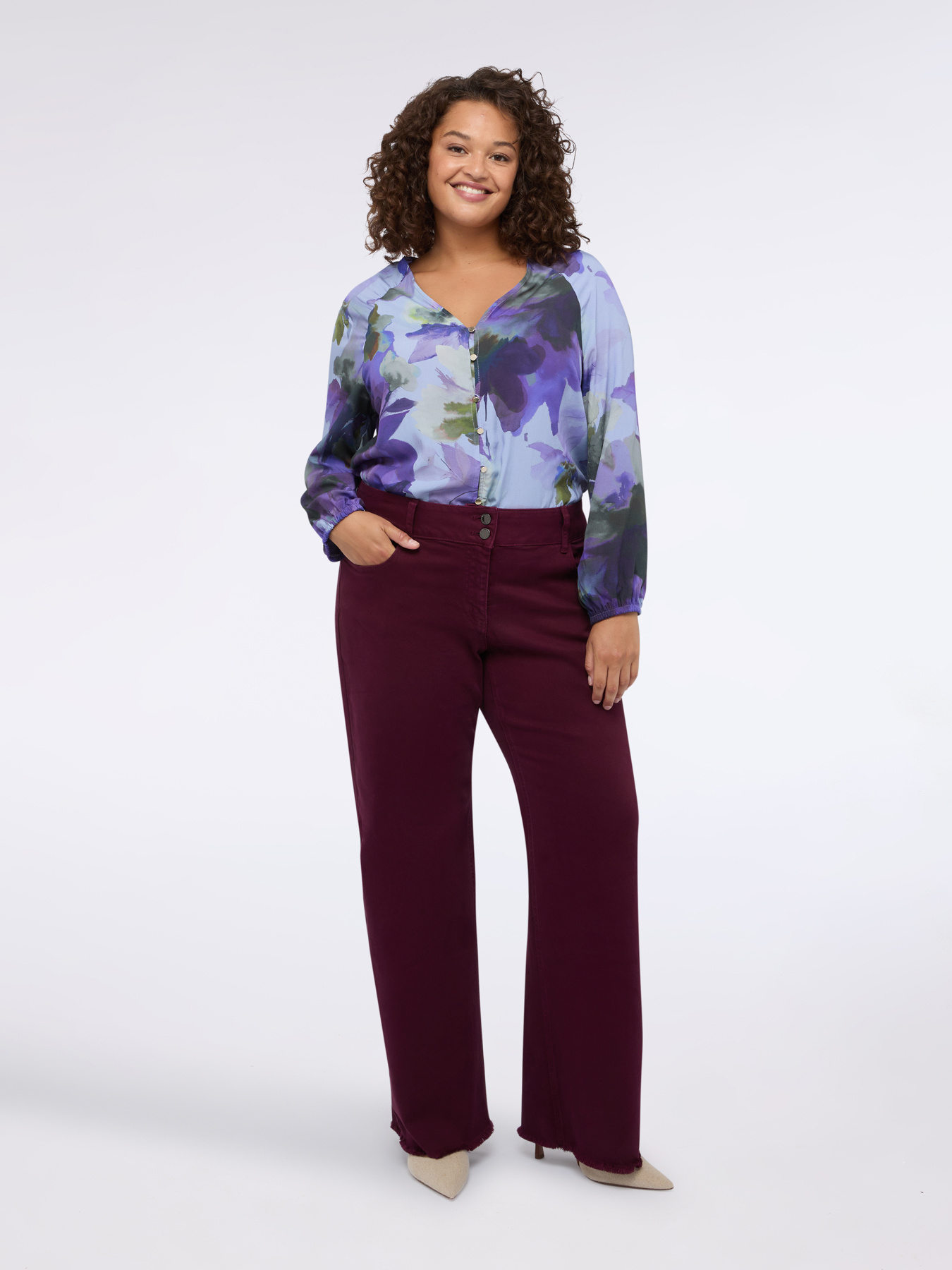 Bluse mit Blumendruck aus Viskose image number 1