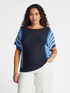 Sweater with short striped sleeves image number 2
