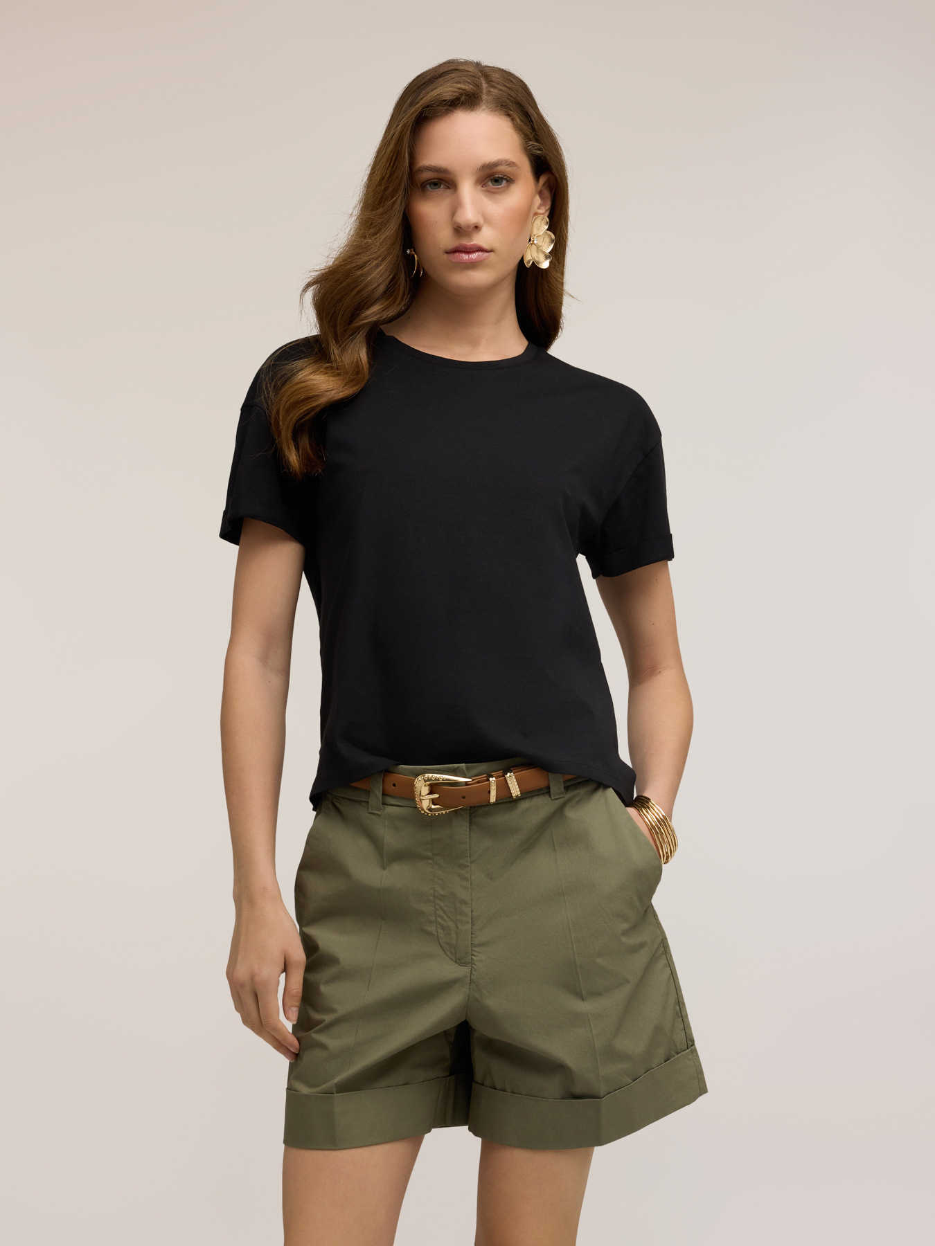 Boxy t-shirt with embroidered logo image number 2