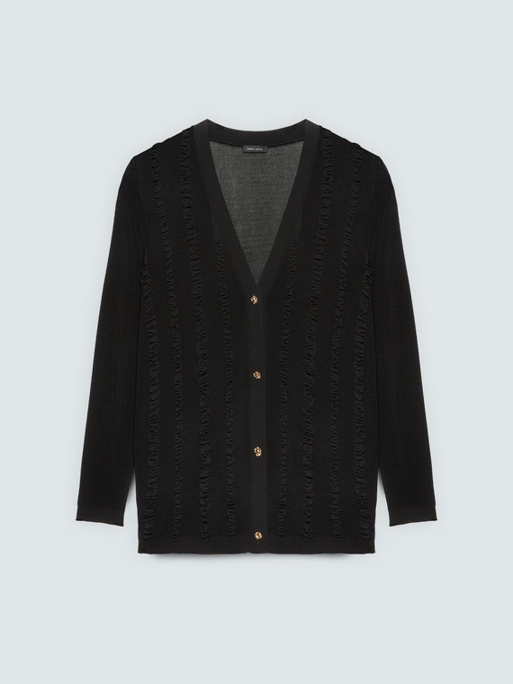 Cardigan con micro rouches