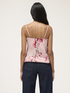 Drapiertes Top aus Satin mit Blumenmuster image number 1