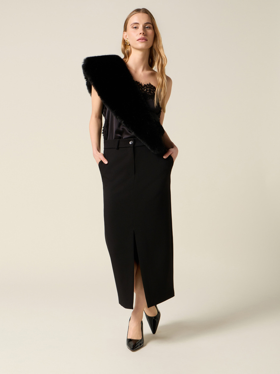 Vestito tubino bimaterico