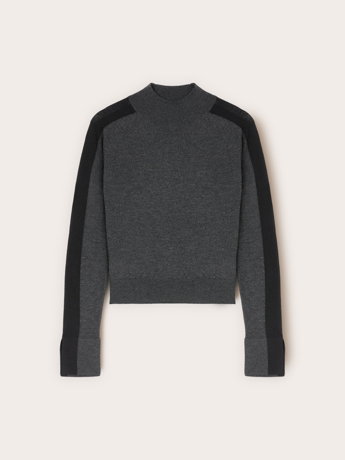 Two-tone turtleneck sweater in silk blend image number 0