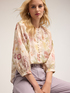 Cotton muslin oversized blouse with floral pattern image number 0
