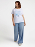 T-Shirt mit Blumendruck und Nieten image number 2