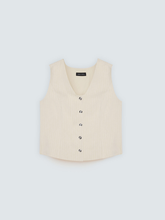 Gilet con bottoni gioiello
