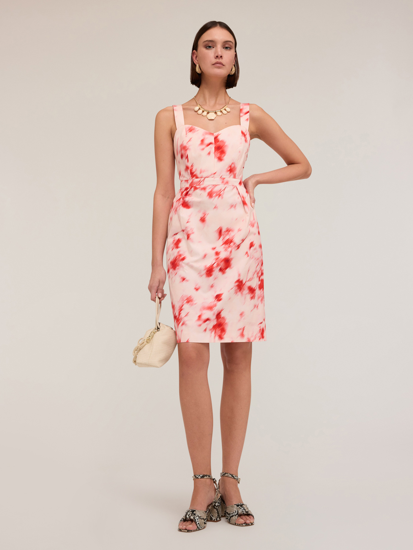 Bustier-Kleid mit Chiné-Muster image number 0