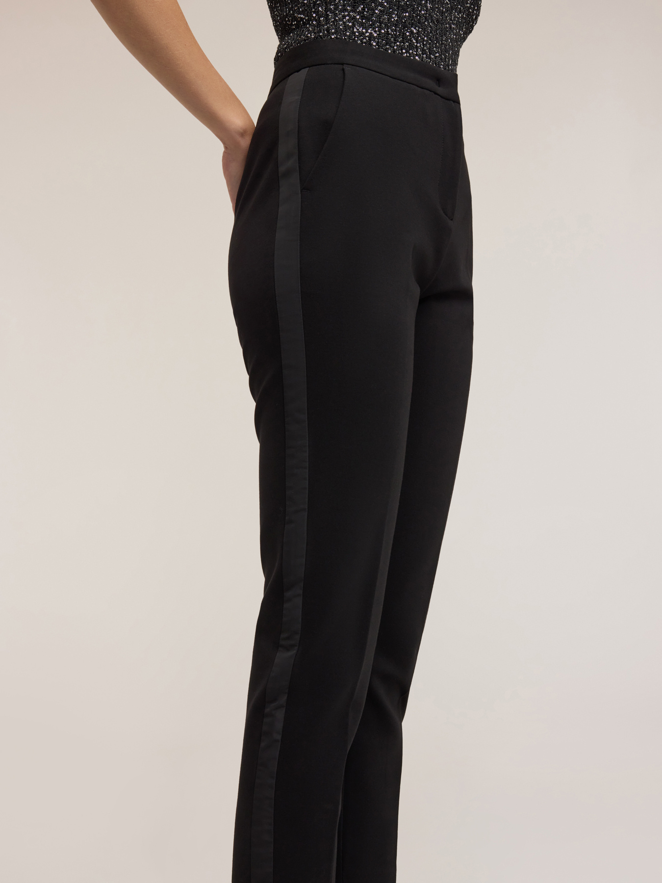 Cigarette pants with side stripe image number 3