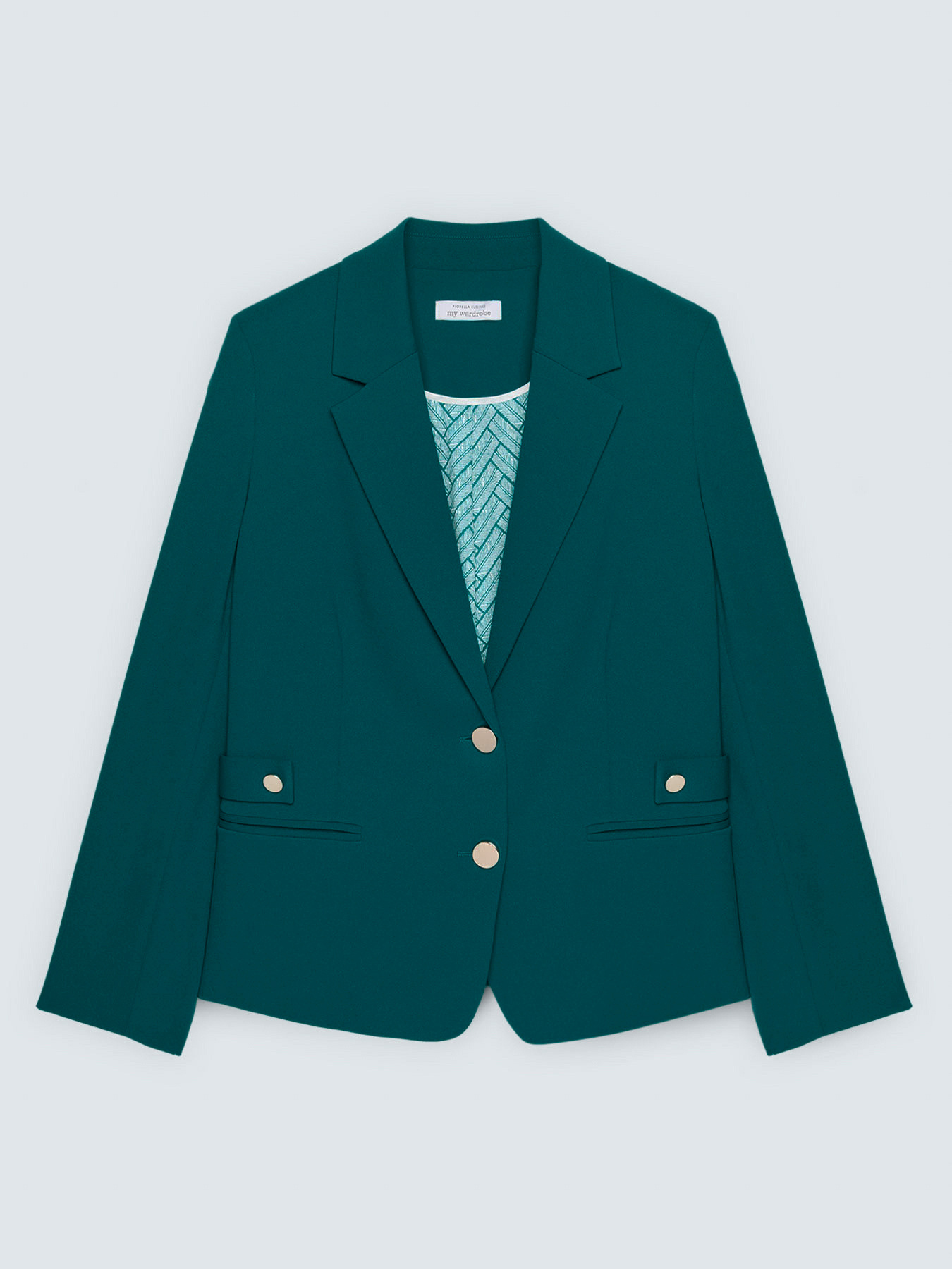 Cropped blazer in stretch fabric image number 6