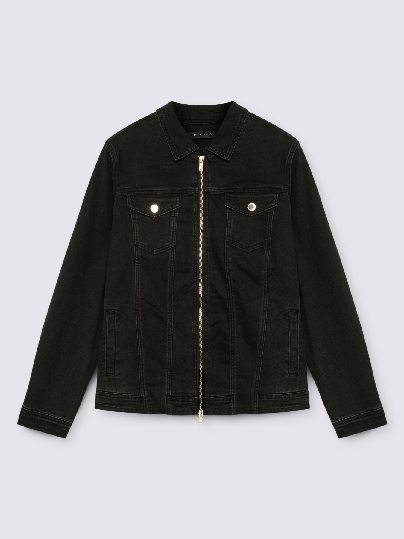 Denim jacket with zip and pockets image number 5