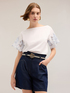 T-shirt with embroidered sleeves image number 2
