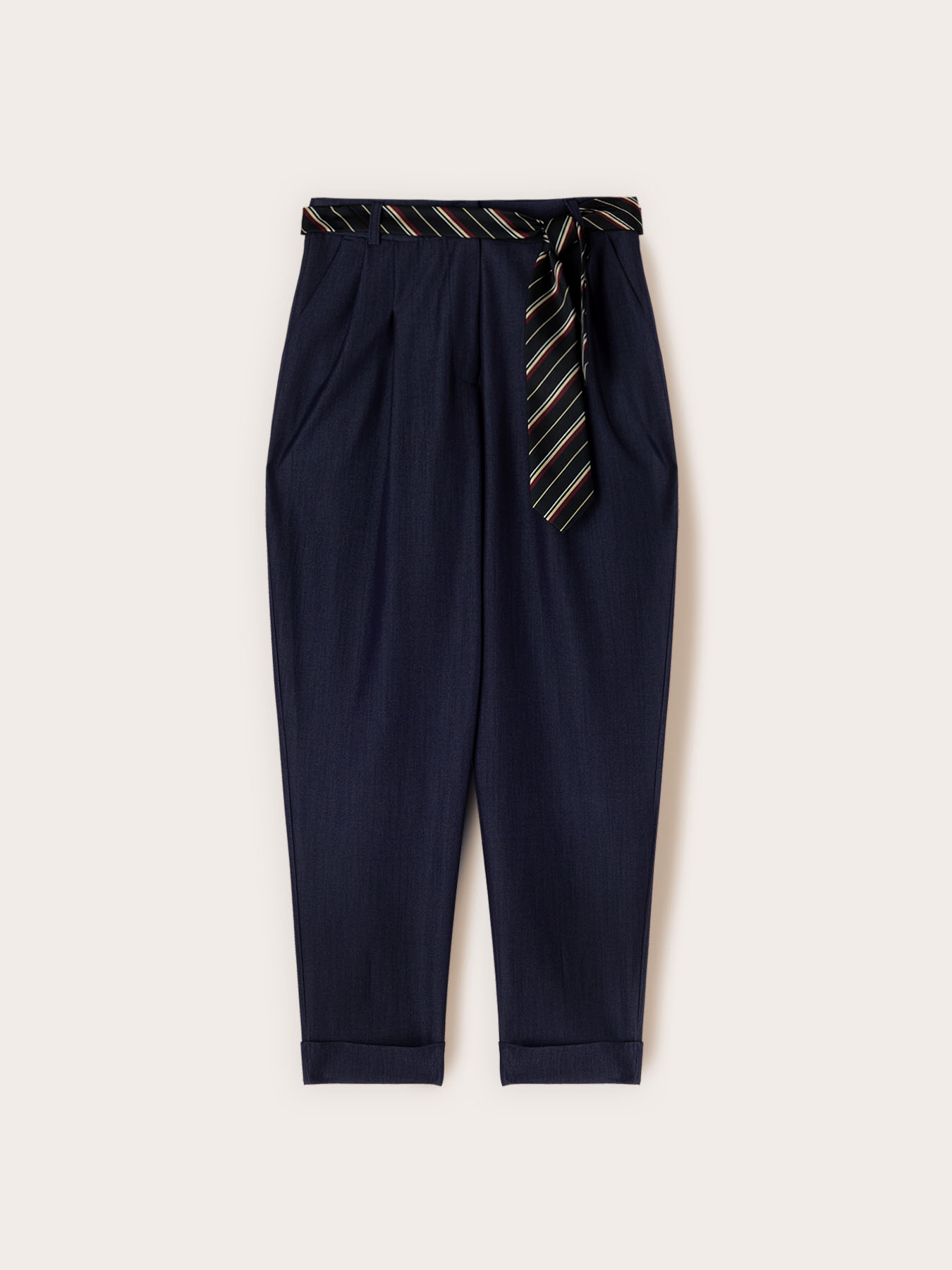 Pantalon carotte en chambray image number 4