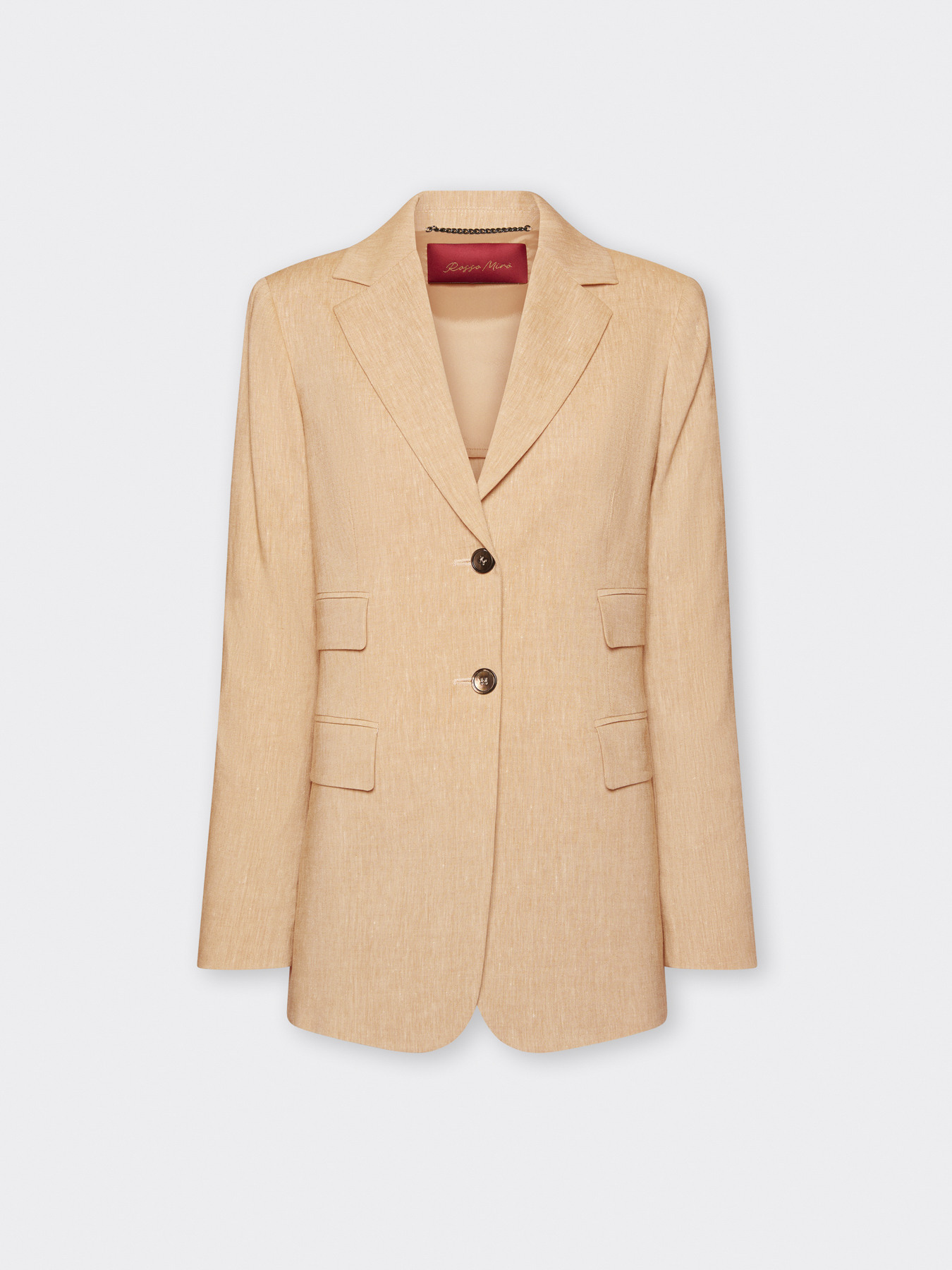 Blazer in misto lino monopetto image number 4