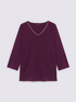 T-shirt en jersey lurex avec encolure en V image number 4