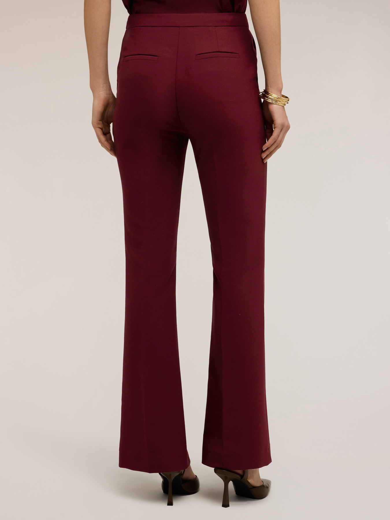 Pantaloni bootleg din poliviscoza image number 1