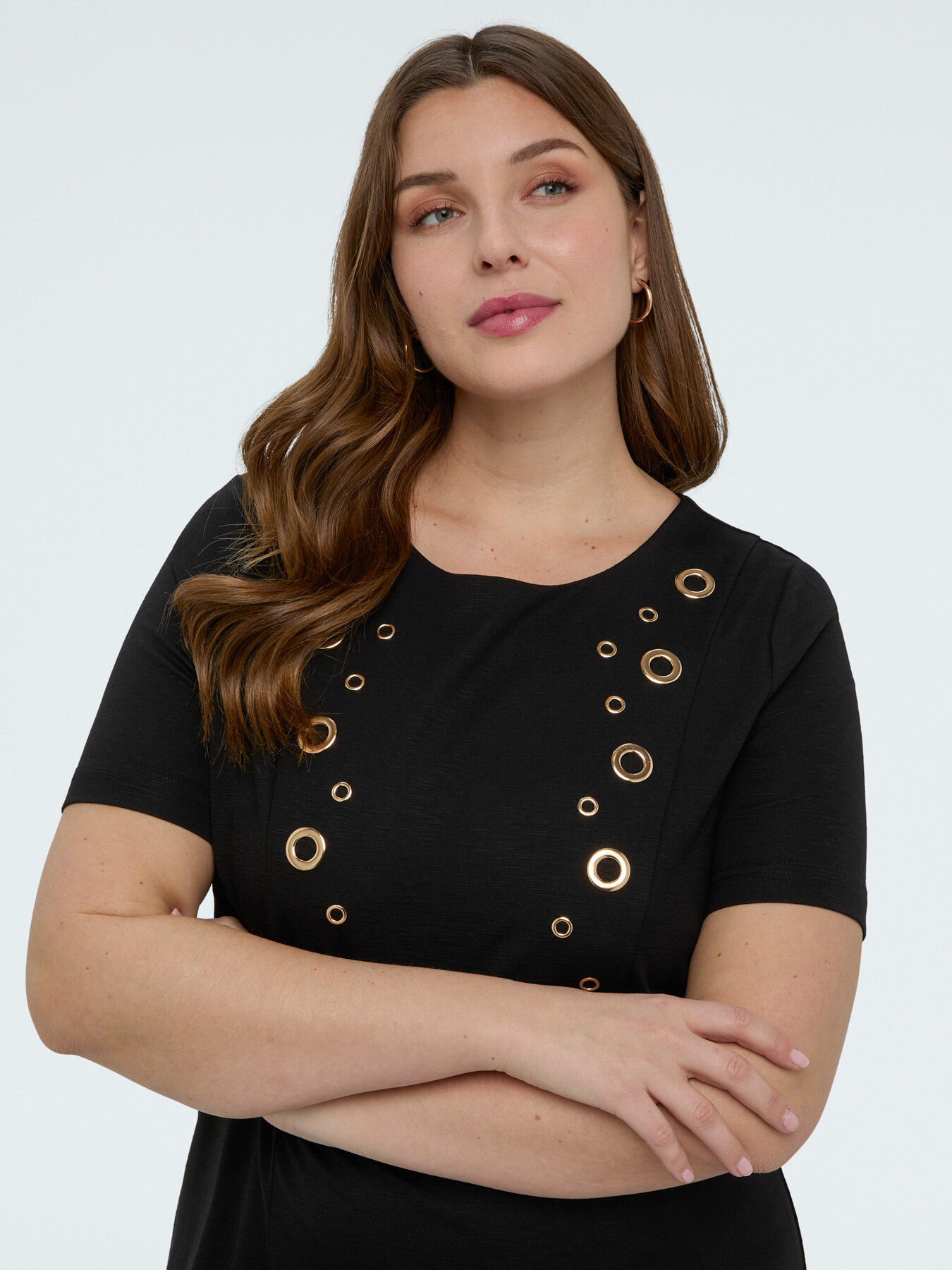 Milano Stitch Dress with Eyelets image number 3