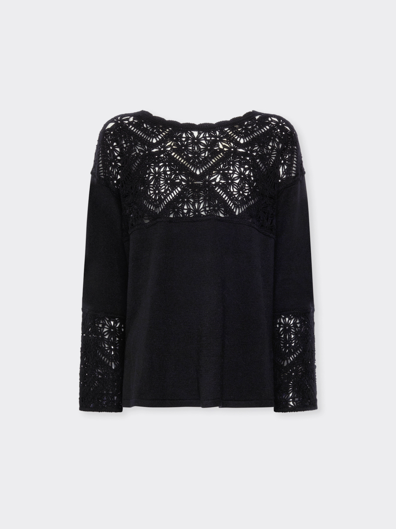 Sweater with lace inserts image number 4