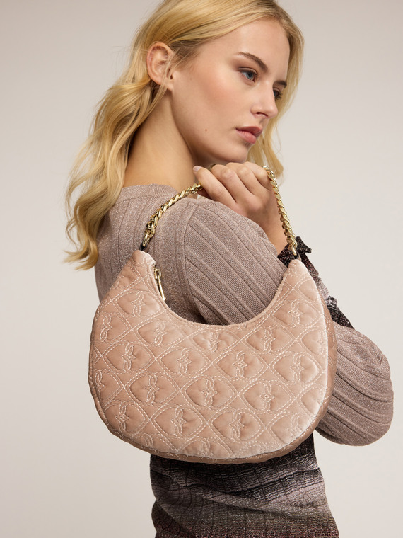 Hobo bag ricamata