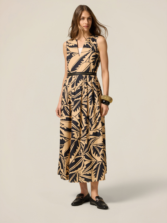Patterned poplin dress