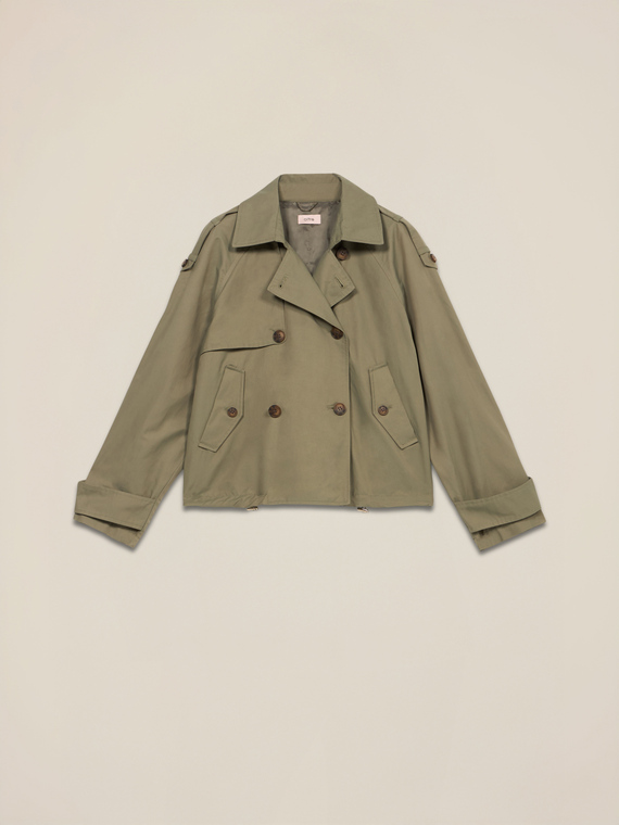 Short double-breasted trench coat