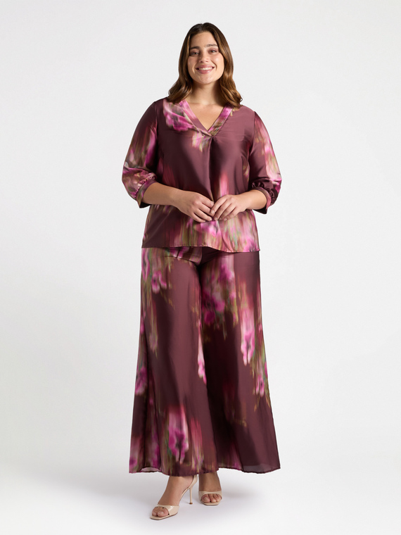 Palazzo-Hose mit nuanciertem Druck