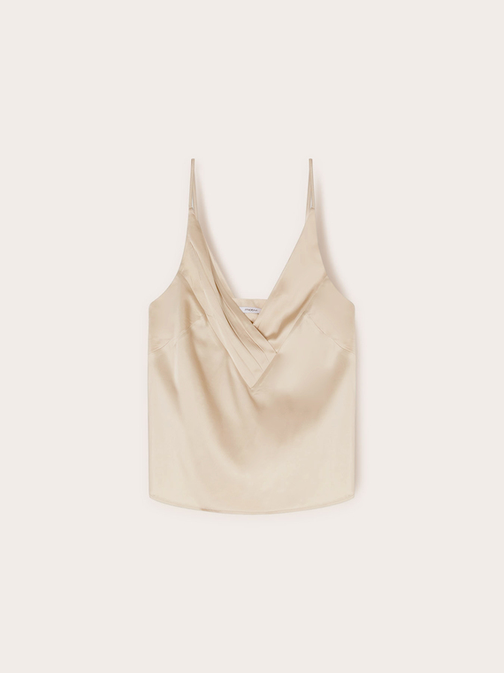 Top con bordo drappeggiato