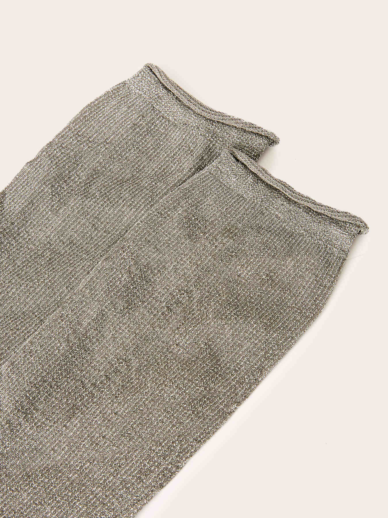 Sheer ribbed lurex ankle socks image number 2