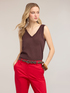 Linen blend knit top image number 0