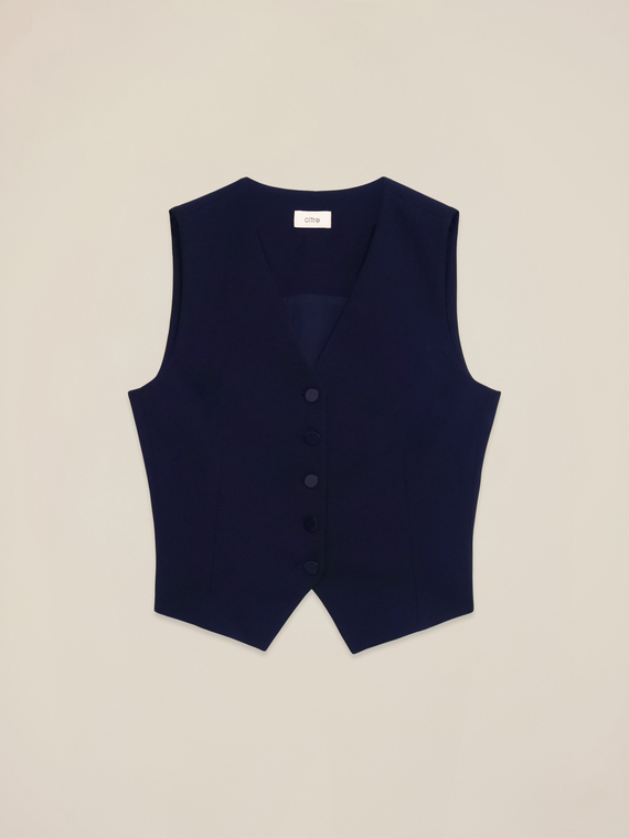 Crepe fabric vest