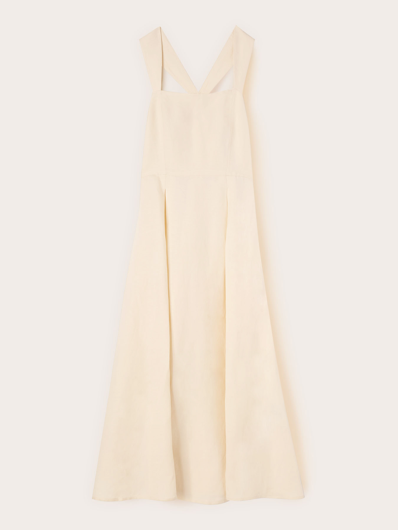 Square neck dress in linen blend image number 4