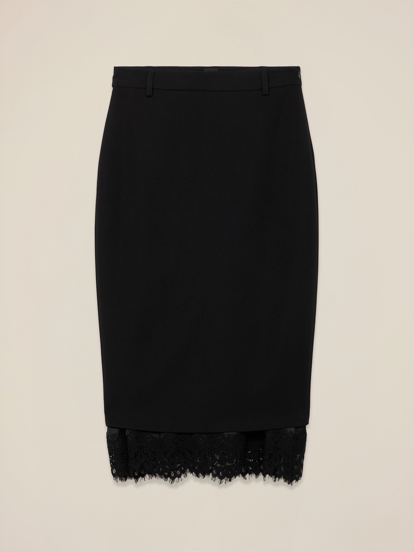 Gonna tubino con bordo in pizzo image number 4