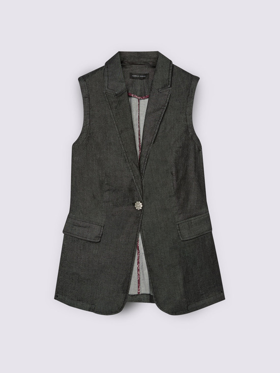 Blazer senza maniche in denim