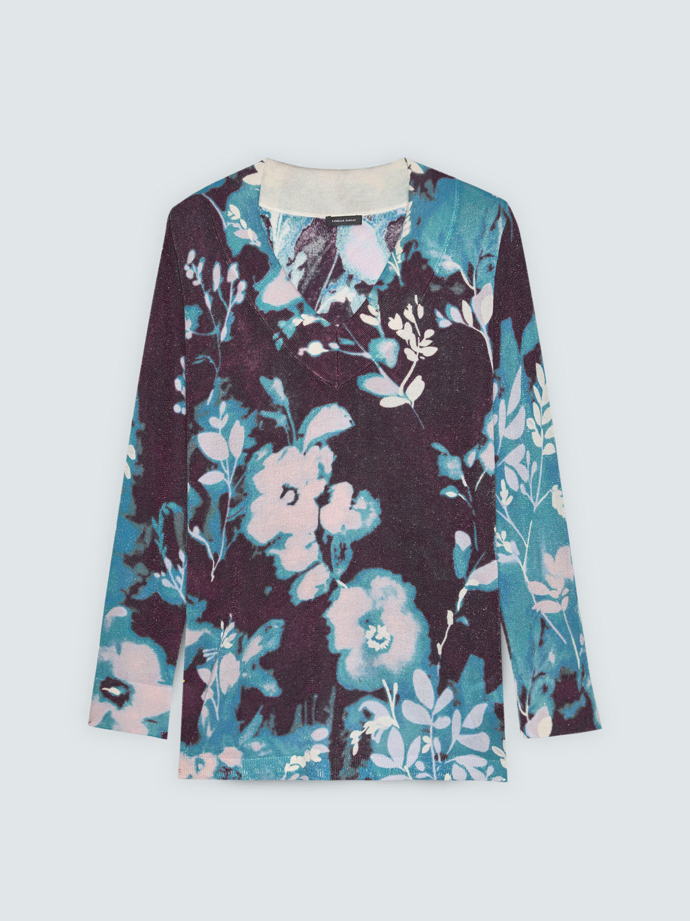 Pull m&eacute;lange viscose avec imprim&eacute; floral image number 4