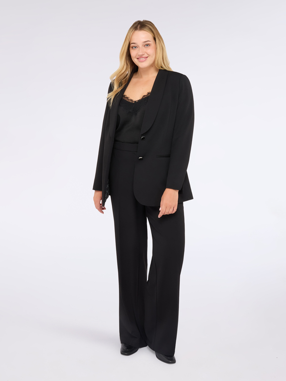 Wide leg pants in stretch fabric