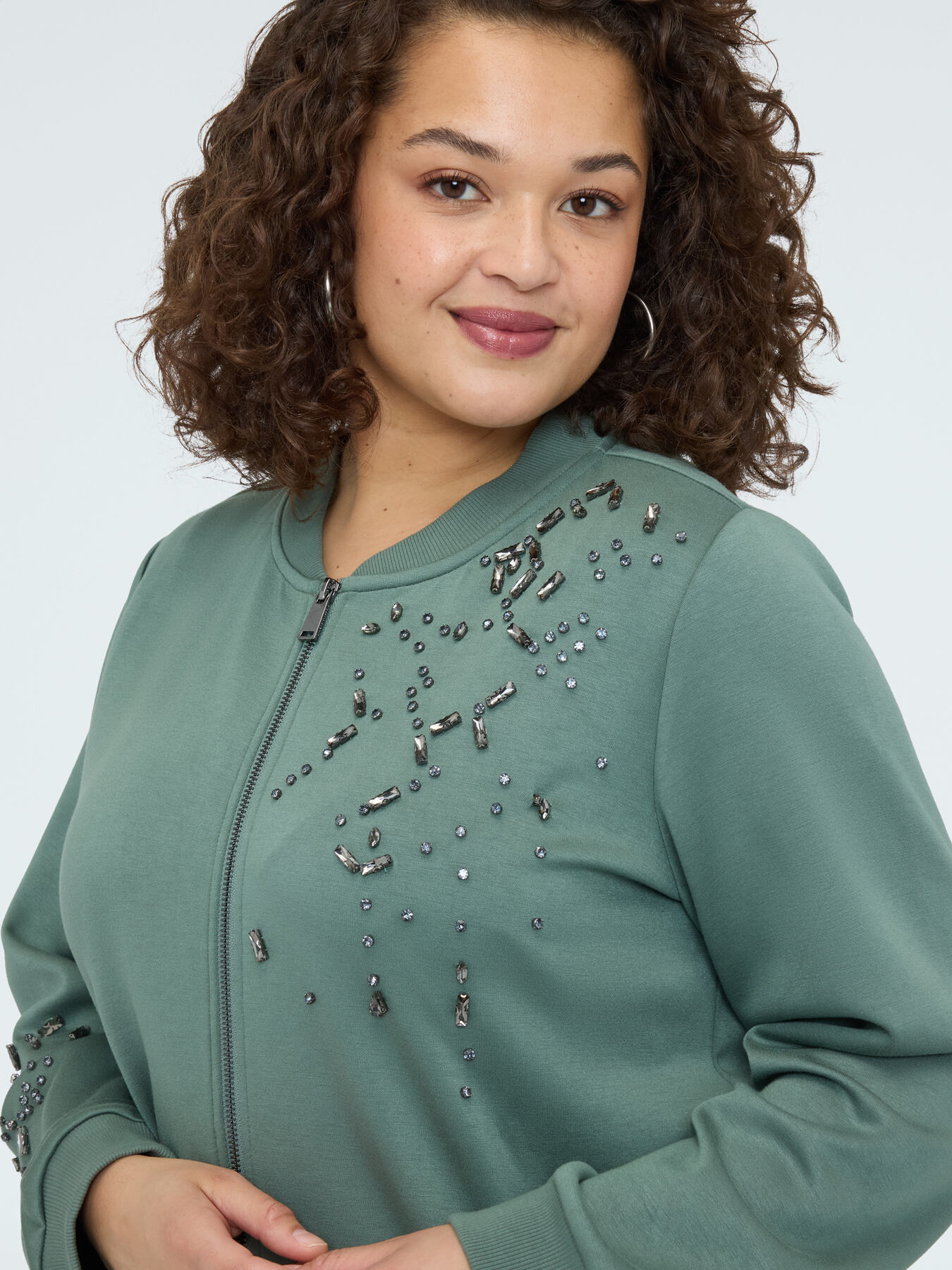 Felpa bomber con applicazioni luninose image number 3