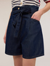 Shorts a vita alta in denim image number 3