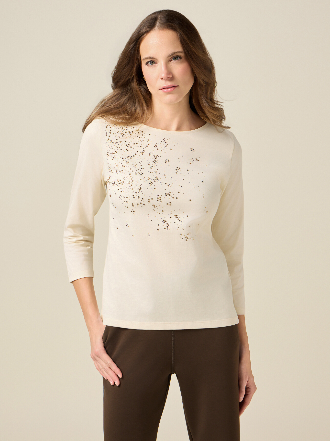 T-shirt in cotone con applicazioni image number 0