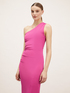Einschultriges Kleid mit Kräuselungen image number 0