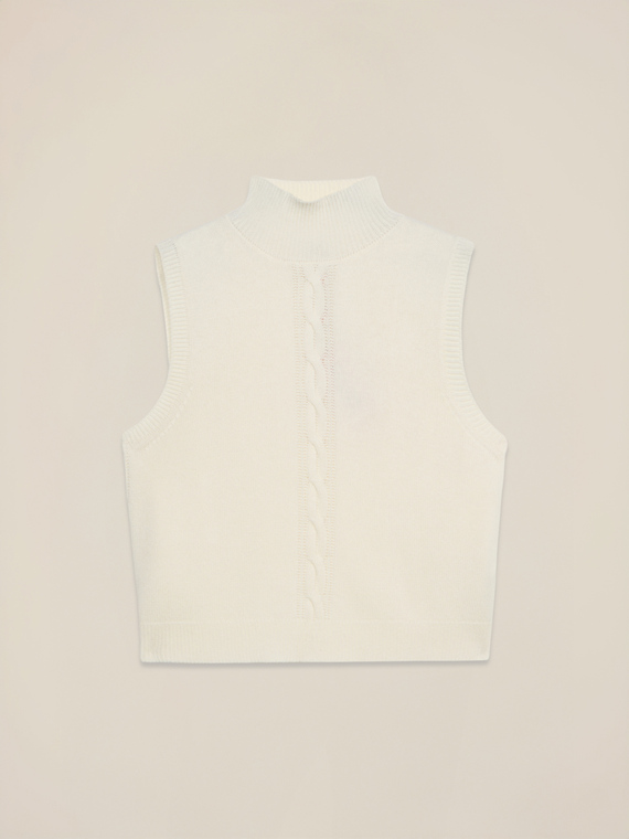 Maglia senza maniche misto cashmere